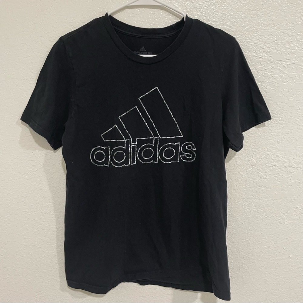 Adidas Mens Black Logo Tee Size Medium